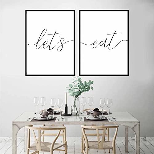 FEOFTIE Lets Eat Sign for Kitchen Wall Art