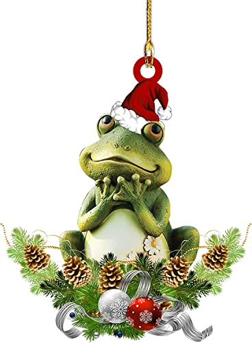 Festive Frog Christmas Tree Decorations