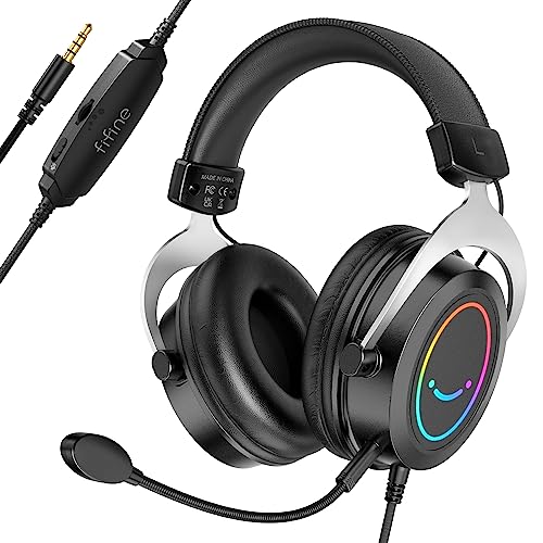 FIFINE Gaming Headset with Detachable Microphone