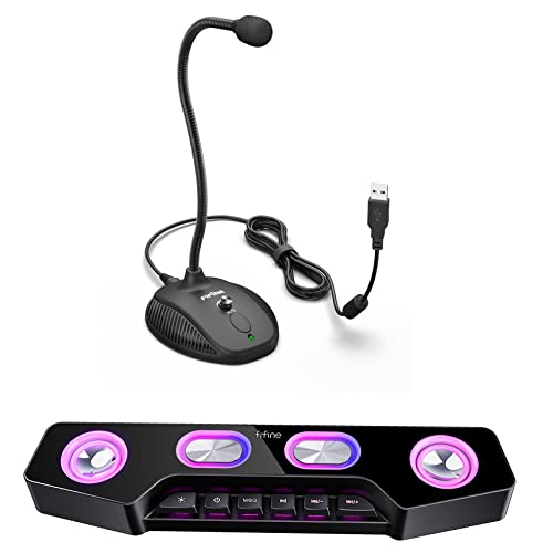 Fifine USB Mic Gooseneck & Computer Speaker: Smooth Recording and Enhanced Sound