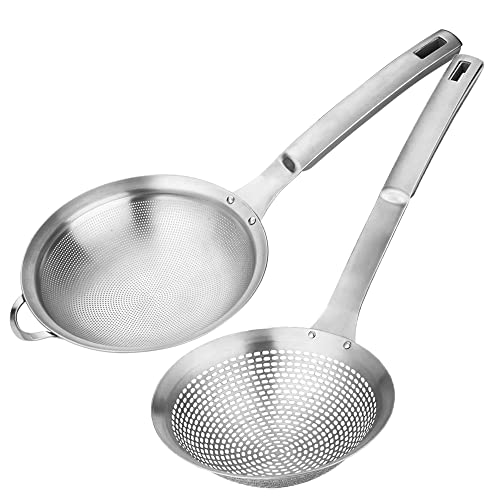 Fine Mesh Stainless Steel Strainer and Colander Set