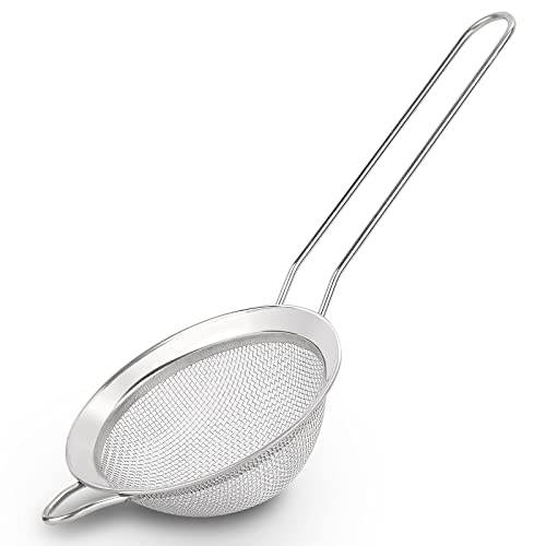 Fine Mesh Strainer with Handle, Stainless Steel, 3-Inch