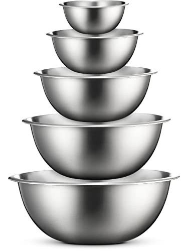 FineDine Stainless Steel Mixing Bowls - Set of 5