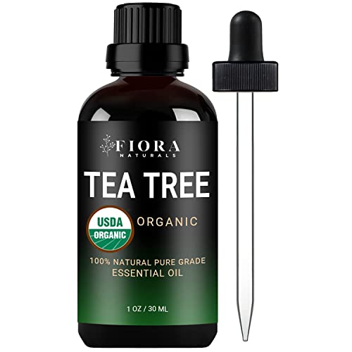 Fiora Naturals Tea Tree Essential Oil - Pure Organic Oil for Face, Hair, Skin, Acne, Scalp, and More