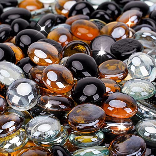 Fire Glass Beads - Onyx Black, Crystal Ice, Caramel