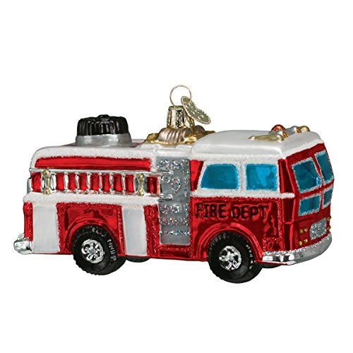 Fire Truck Glass Blown Ornaments for Christmas Tree
