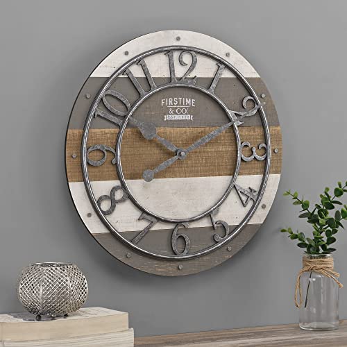 FirsTime & Co. Multicolor Shabby Pallet Wall Clock, Vintage Decor