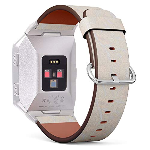 Fitbit Ionic Leather Band Bracelet Strap - Floral Cream