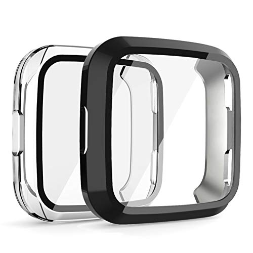 Fitbit Versa Screen Protector with Tempered Glass Case Cover