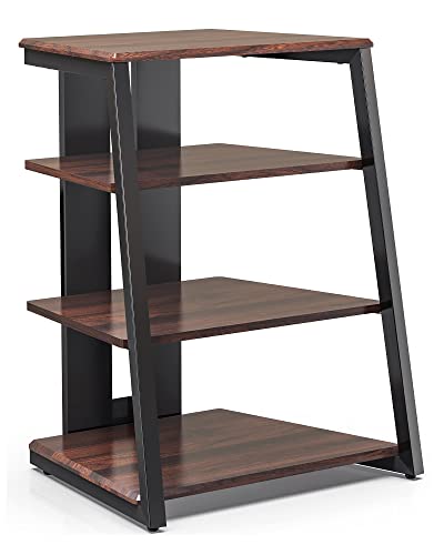 FITUEYES 4-Tier AV Media Stand Corner Shelf with Adjustable Shelves
