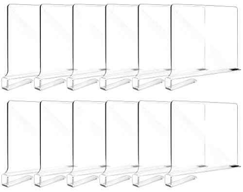 Aolloa 6 Pcs Shelf Dividers For Closet Organization Acrylic Clear