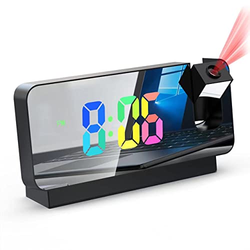 FIZILI Projection Alarm Clock with USB Charger Port