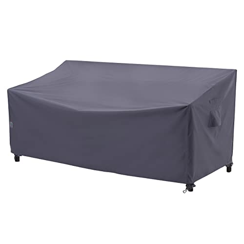 F&J Outdoors Heavy Duty Waterproof UV Resistant I Shape 3Seater Patio Sofa Cover,Grey,82Wx39Dx36H in