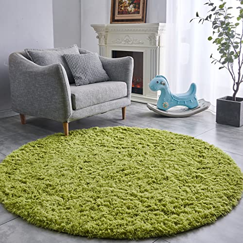 FJZFING Grass Green Round Rug