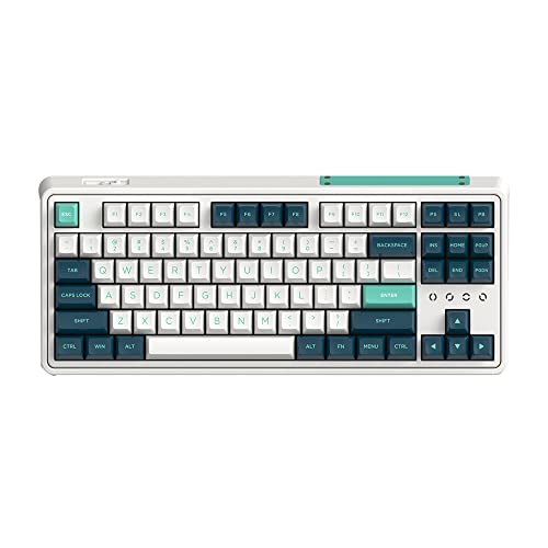 FL ESPORTS CMK87-SAM Three-Mode Full-Key Hot Swap 87-Key 2.4G Wireless Bluetooth Wired Mechanical Keyboard PBT Keycap(White)