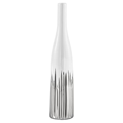 Flare Bottleneck Ceramic Vase - Elegant Home Decor Accent