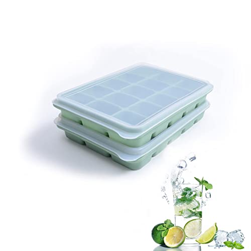 Flexible Silicone Ice Cube Trays with Removable Lid
