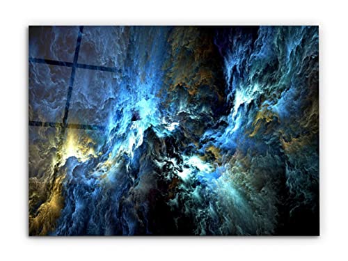 Floating Glass Wall Art - Cosmic Storm Abstract