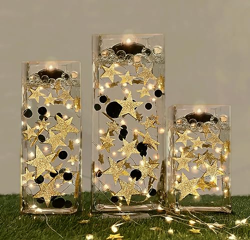 Floating Stars Glitter Gold-Fills Vase Decorations