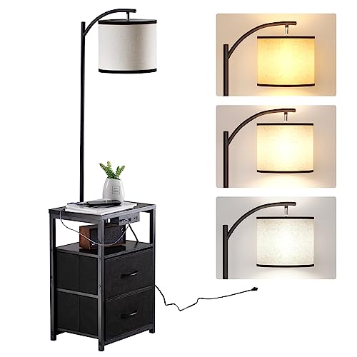Floor Lamp with Table & 2 Drawers