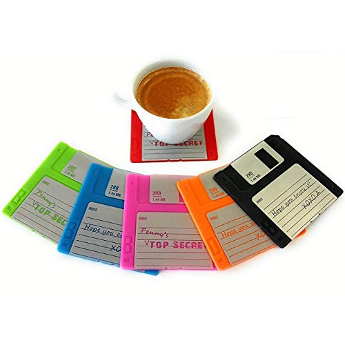 Floppy Disk Coaster Set - Geeky Office Decor and Nerd Gifts
