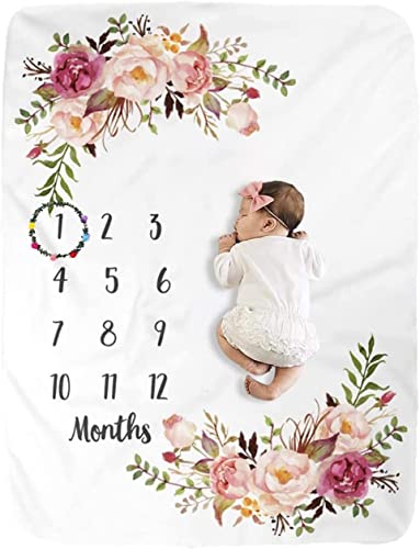 Floral Baby Monthly Milestone Blanket