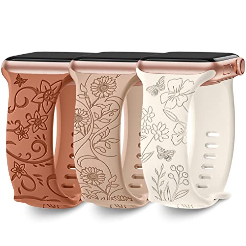 Floral Engraved Bands for Apple Watch