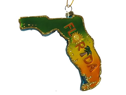 Florida Blown Glass Sun Shine Christmas Tree Ornament