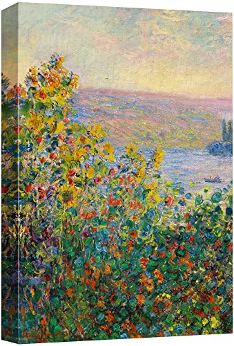 Flower Beds at theuil by Claude Monet - Canvas Print Wall Art