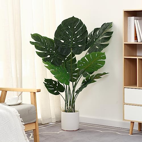 FLOWORLD Artificial Monstera Plant - 4FT Tall Fake Swiss Cheese Plant