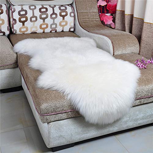 Fluffy White Fur Rug for Bedroom Living Room