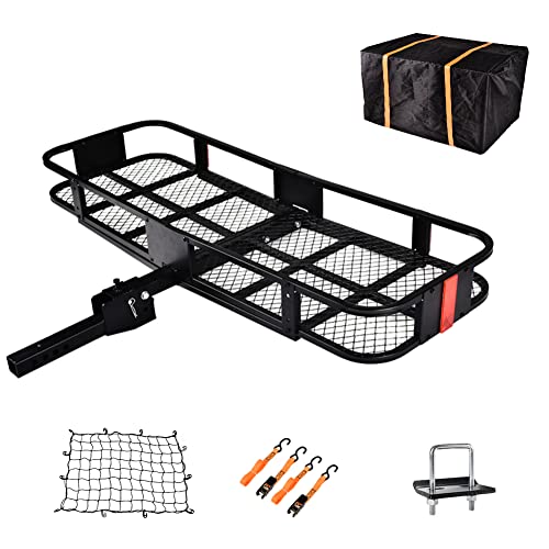 Foldable Hitch Mount Cargo Carrier - 550LB Capacity