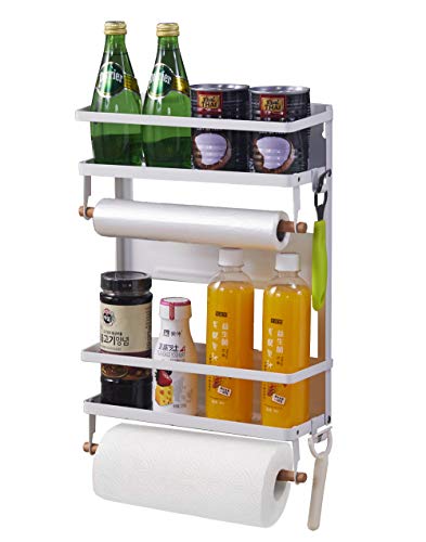 Foldable Magnetic Spice Rack with Wooden Holder