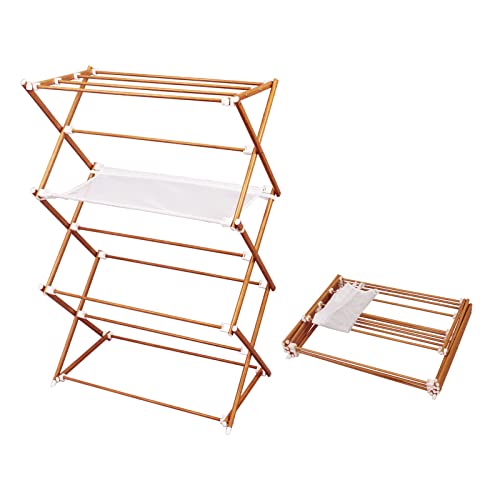 Foldable Oversize Wooden Look Laundry Drying Rack
