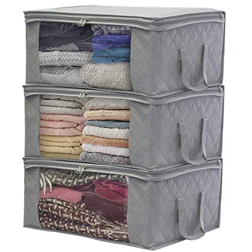 Foldable Storage Bag Organizers - Large Clear Window & Carry Handles