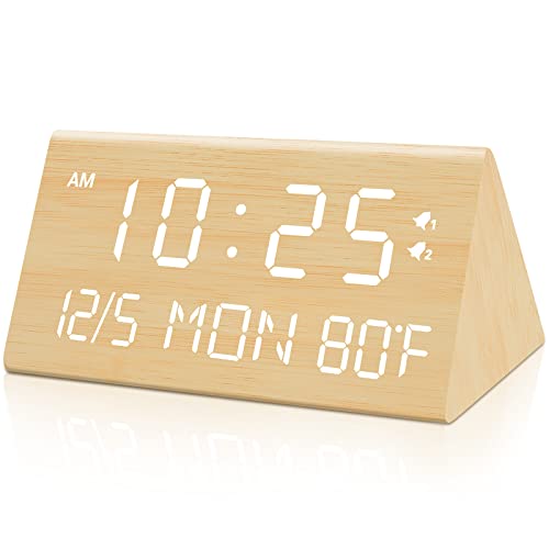 fomobest Wooden Digital Alarm Clock - Stylish and Functional