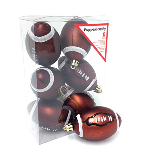 Football Shatterproof Sports Ball Ornaments, Set of 6PC