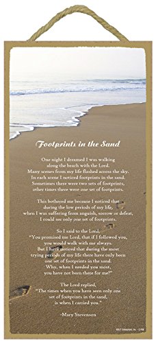 Footprints in The Sand Poem Wood Sign