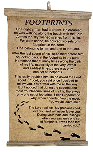 Footprints In The Sand Scroll Positive Poem