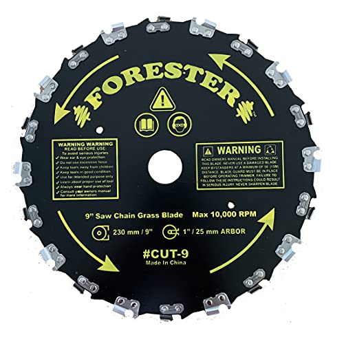 Forester 9” Chainsaw Brush Cutter Blade – 20 Tooth Circular Trimmer Saw Blade