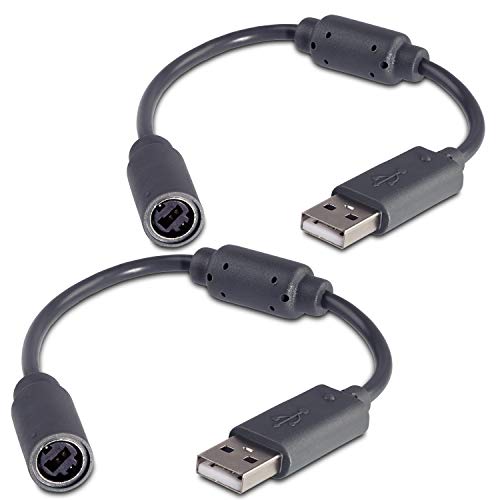 Fosmon 2X Replacement Dongle USB Breakaway Cables for Xbox 360 Wired Controllers