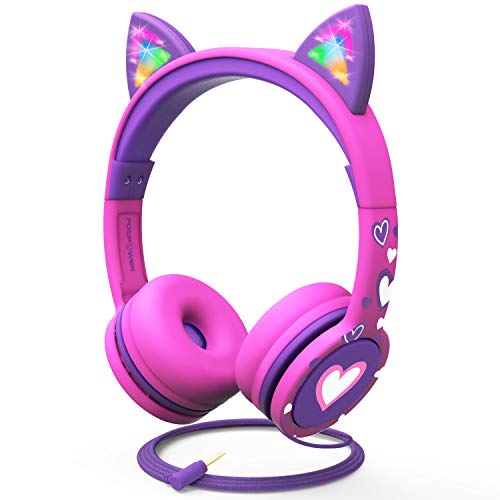 FosPower Kids LED Cat Ears Headphones