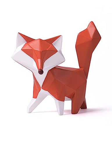 Fox Figurine Statue - Geometric Table Centerpiece for Home Decor