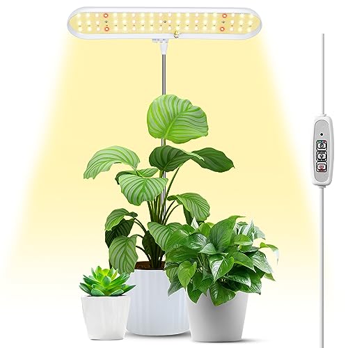 FOXGARDEN Grow Light, Full Spectrum LED Grow Lamp, Space-Saving Plant Light with Auto On/Off Timer 4/8/12H, 4 Dimmable Brightness, Height Adjustable 8.5"-24.8", Ideal for Indoor Plants