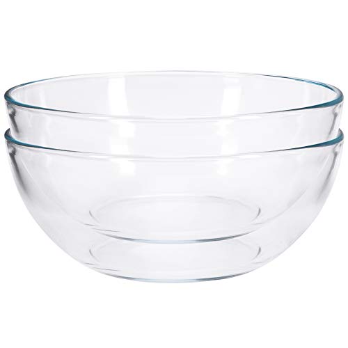 FOYO Round Tempered Glass Mixing Bowl, Set of 2