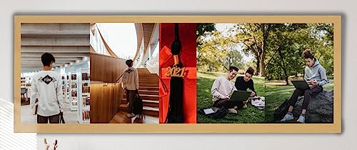 Frame Amo Natural Color 12x36 Picture or Poster Frame, 1 inch Wide Border, Smooth Finish, Acrylic Front