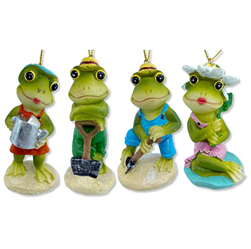 Frog Christmas Tree Ornaments - Set of 4