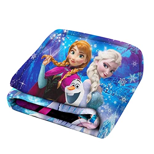 Frozen Kids Blankets for Girls Cute Cartoon Kids Throw Blanket Super Soft Toddler Fleece Blanket Anime Plush Girls Blankets Gifts Kids Bedding Cozy Micro Throw Blanket for Kids Princess 50''x60''