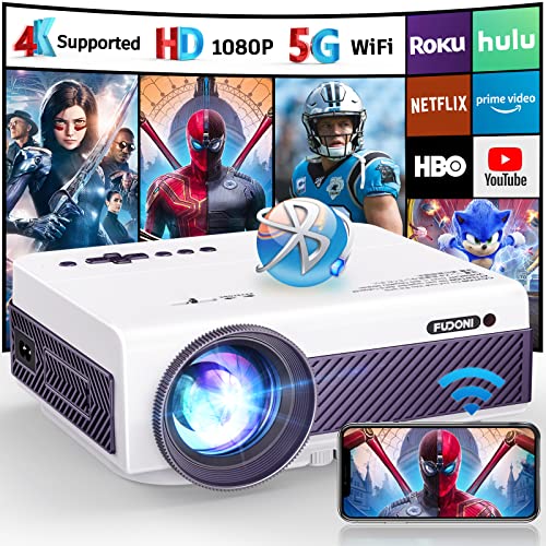 FUDONI WiFi 1080P Outdoor Projector with Screen