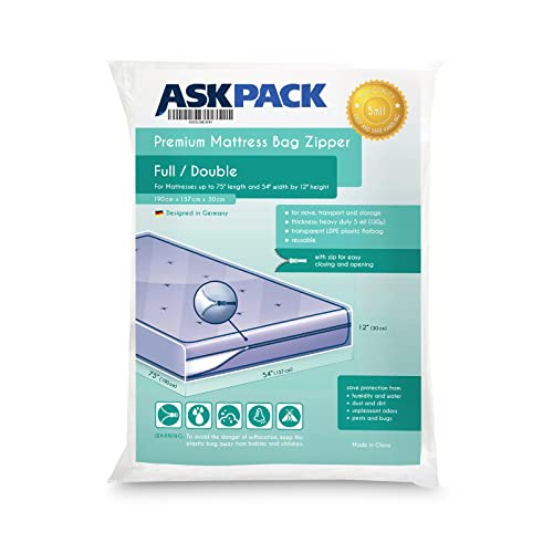 Full/Double XL Mattress Bag with Zipper: Extra Thick and Waterproof
